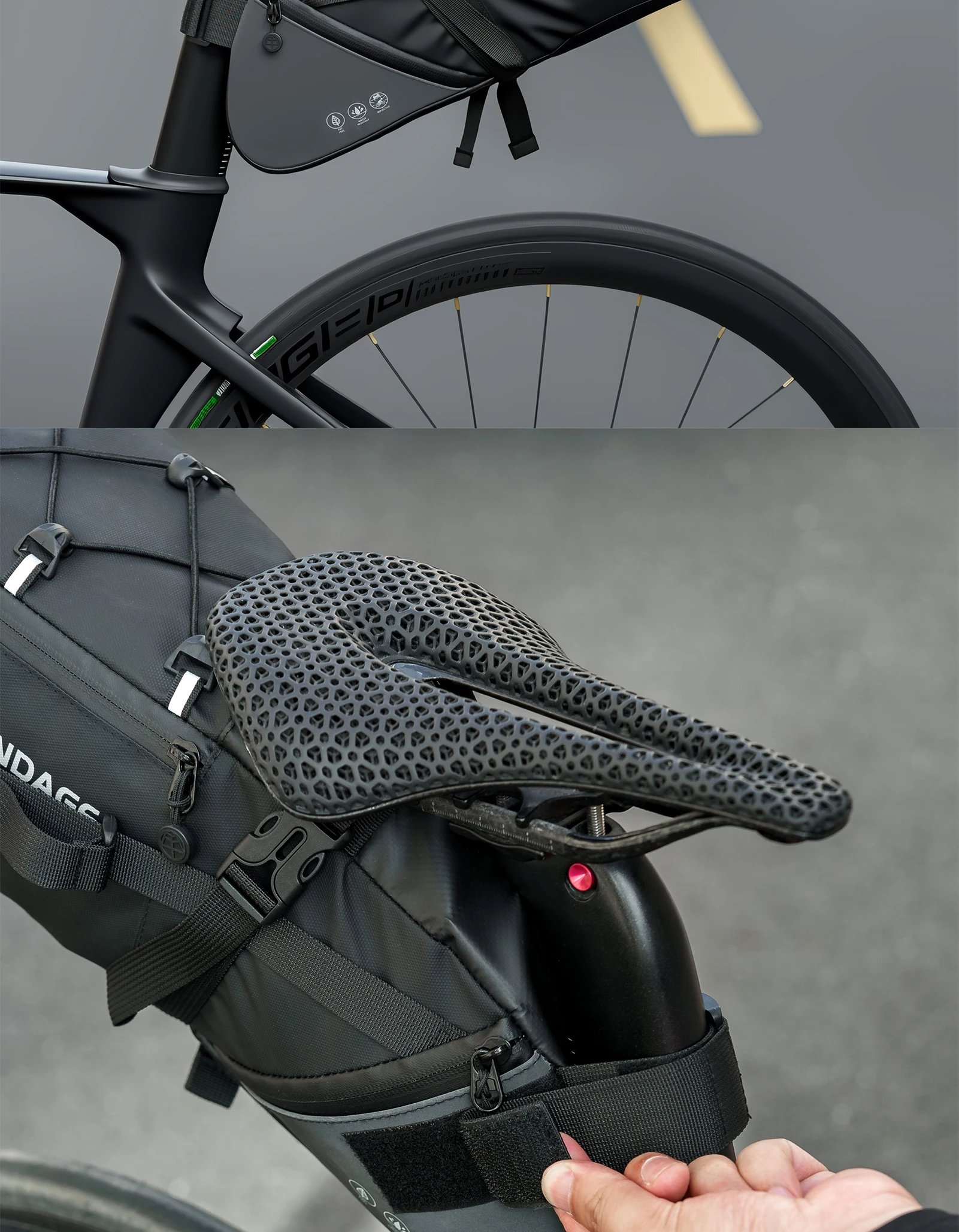 OFFBONDAGE 15L Fahrrad-Satteltasche, große Kapazität, wasserdichte Fahrradtasche, Fahrrad-Hecktasche, MTB, faltbare Hecktasche, Rennrad-Gepäcktasche – Detail 5