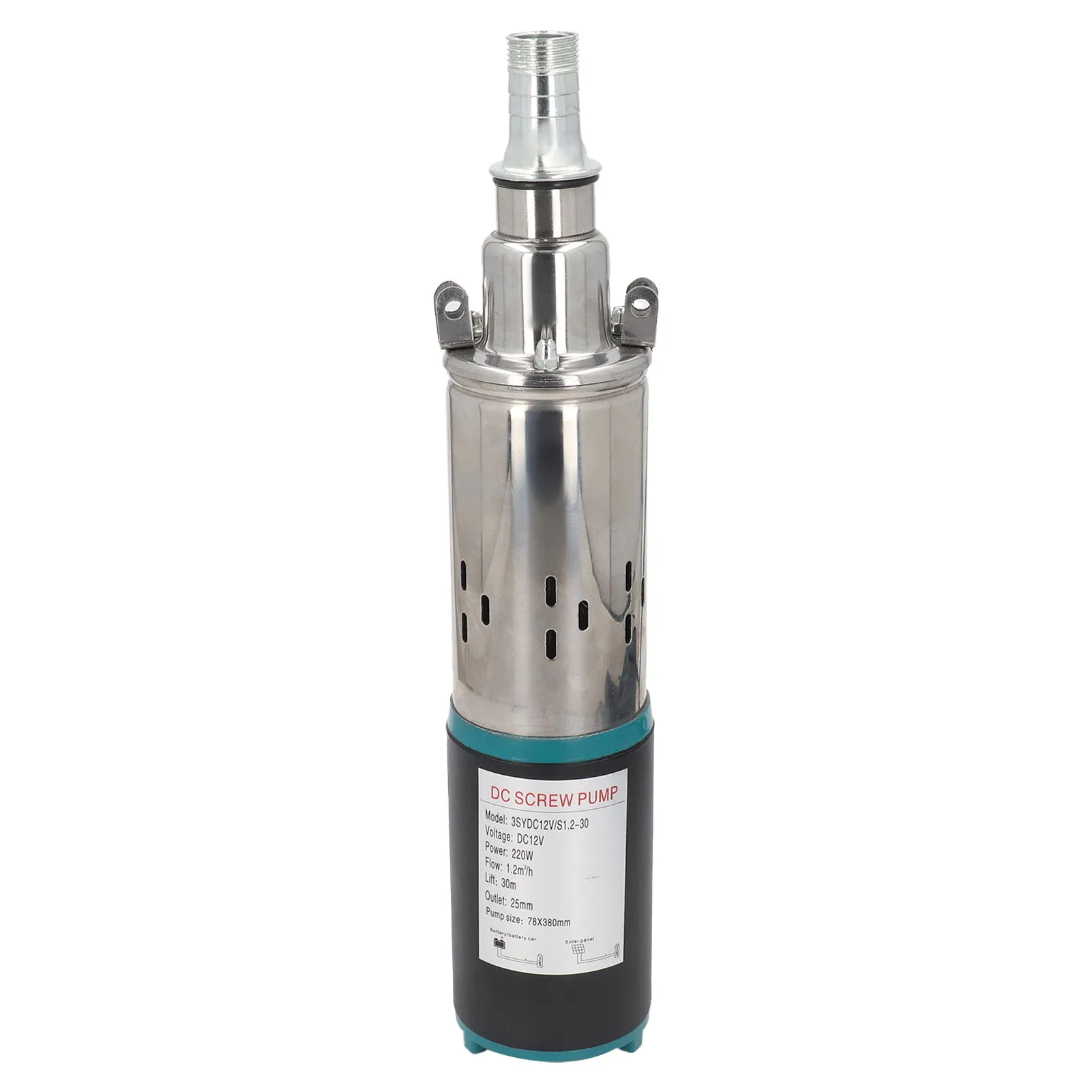 Direct Current Screw Pump Stainless Steel Submersible  30m Head High Strength with Elastic Stator for Water Reservoir