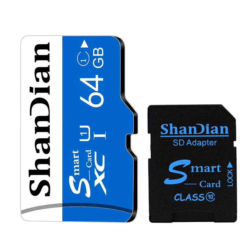 ShanDian New Smart Sd Card 32GB Free Card Reader Gift Class10 TF 16GB TF Memory Card 64GB External Disk for Smart Phone Camera