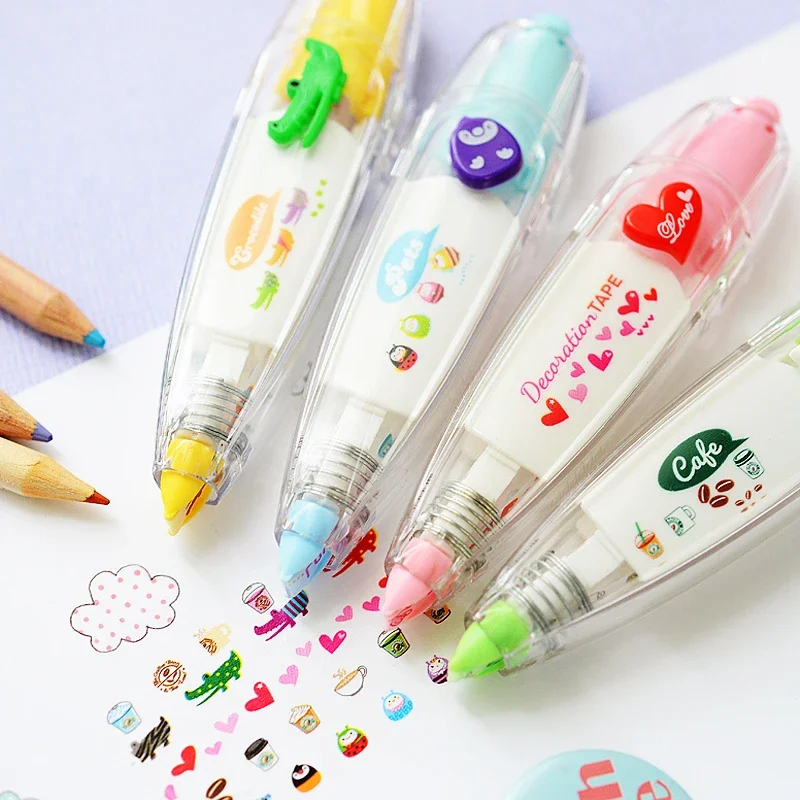 kawaii adesivo floral dos desenhos animados caneta fita engracado caderno infantil decoracao diario conta mao meninas faca voce mesmo scrapbooking estudantes presentes 01