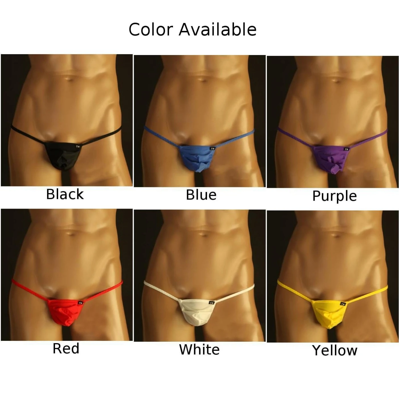 Fashion Hot Sale Men Underwear Mens Brief T-back Bikini Thong Breathable Briefs Bulge Pouch Low Waist Mens M~2XL