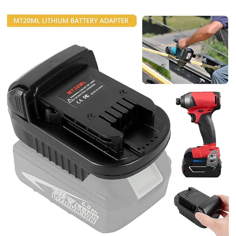 MT20ML Battery Adapter Converter For  18V Li- Battery To For Milwaukee 18V For  BL1860B/BL1860/BL1850B