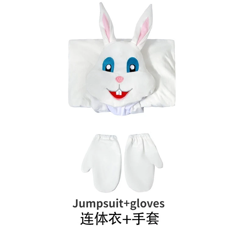 Kids Boys Girls Cartoon Rabbit /Carrot Jumpsuit White Rabbit/Carrot Cosplay Role Play Costume Easter Party Performance CostumesB