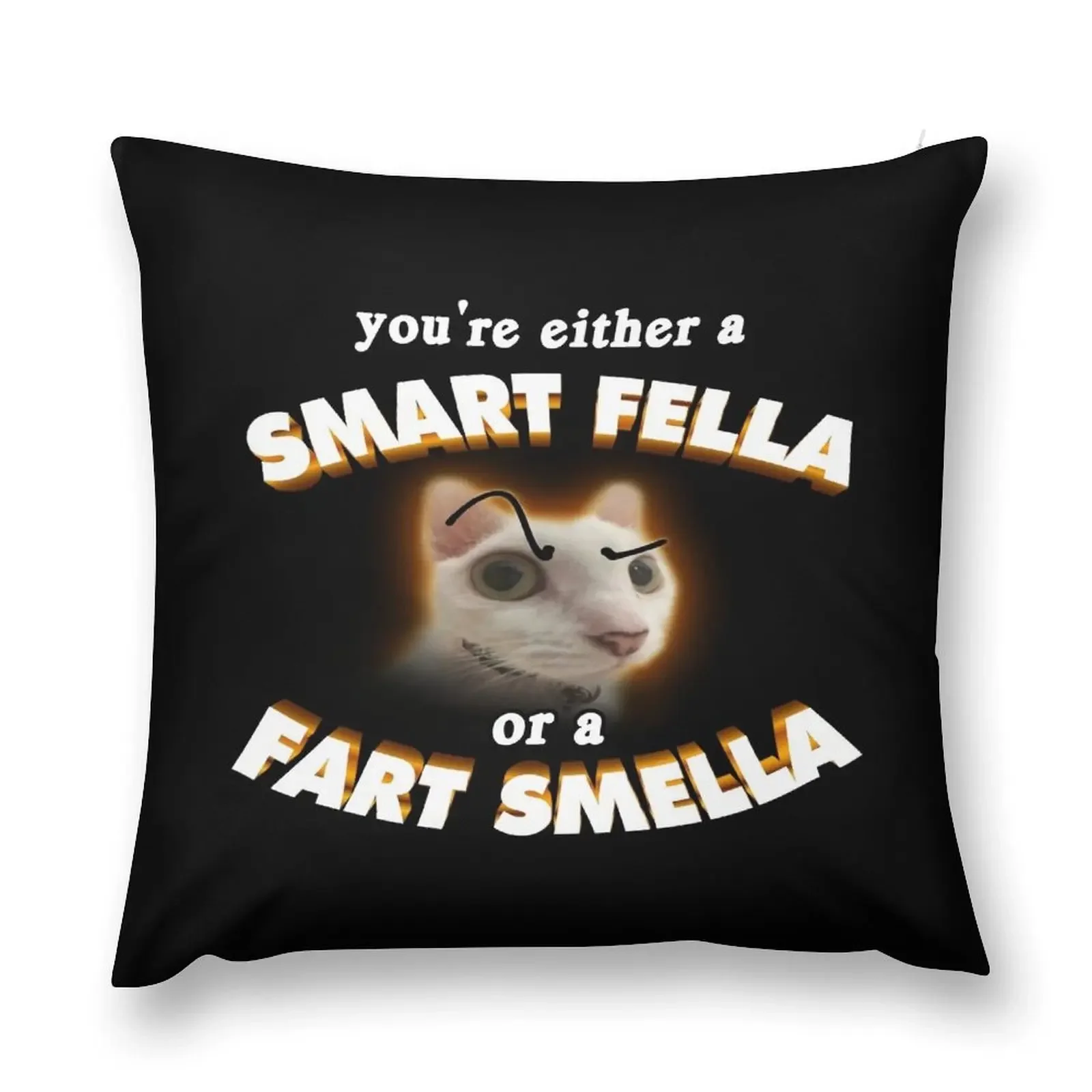 you're a smart fella or a fart smella Throw Pillow Pillow Cover Christmas Covers pillow