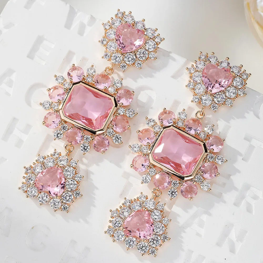 

Kellybola New Luxury Gorgeous Square Drop Earrings For Women Wedding Party Shiny Full CZ Earrings Fashion Jewelry High Quality
