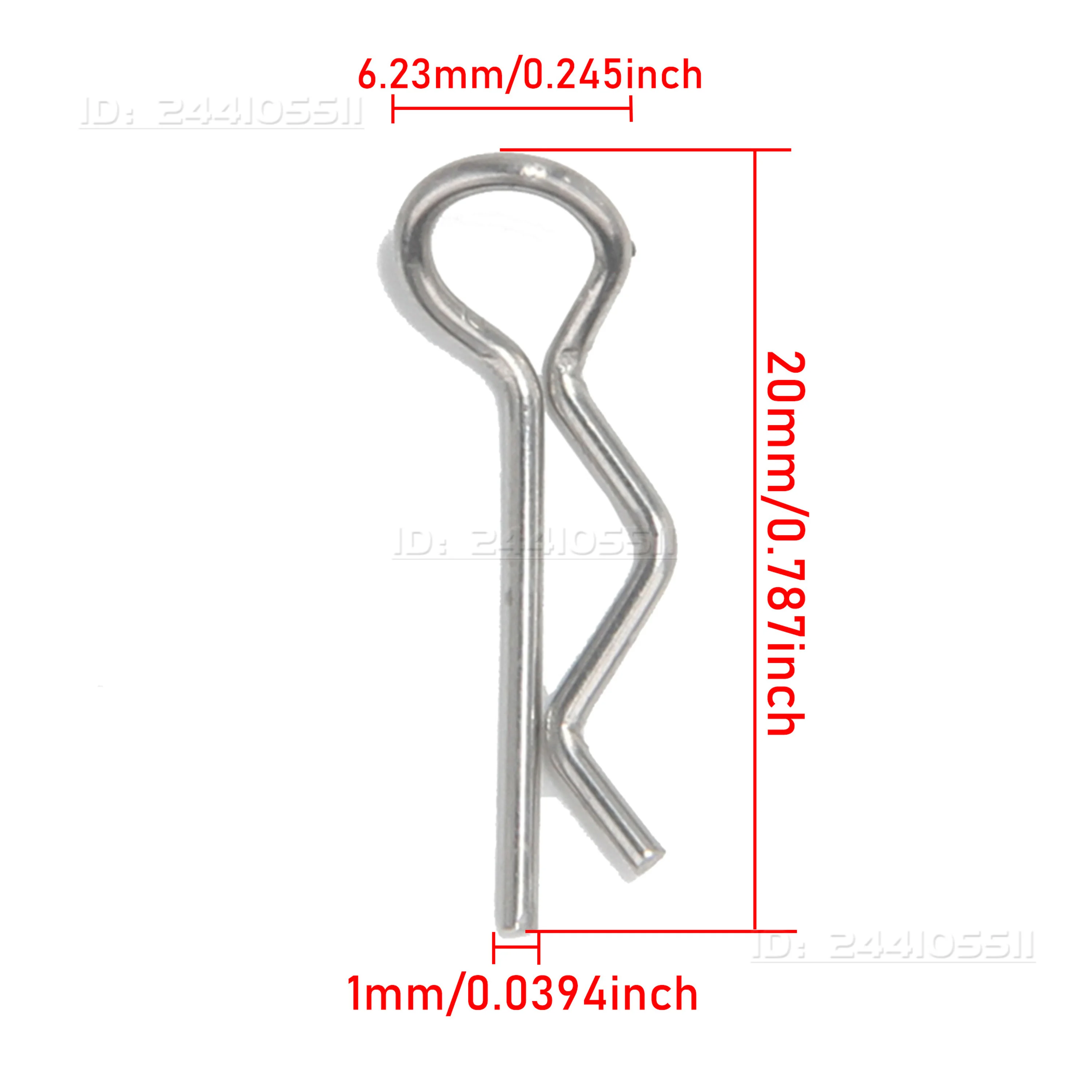 

100PCS Metal R R-type Cotter Pins Buckles Wave Latch Bolt Clips RC Car Body Shell Model Accessories Truck Buggy Spare Part Toy