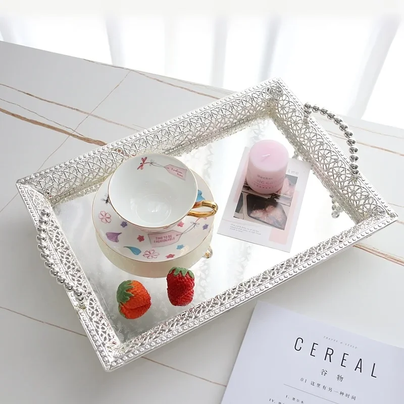 High Appearance Level for Decoration Wedding Model Room Food Porch Key Tray European Type Desktop Tea