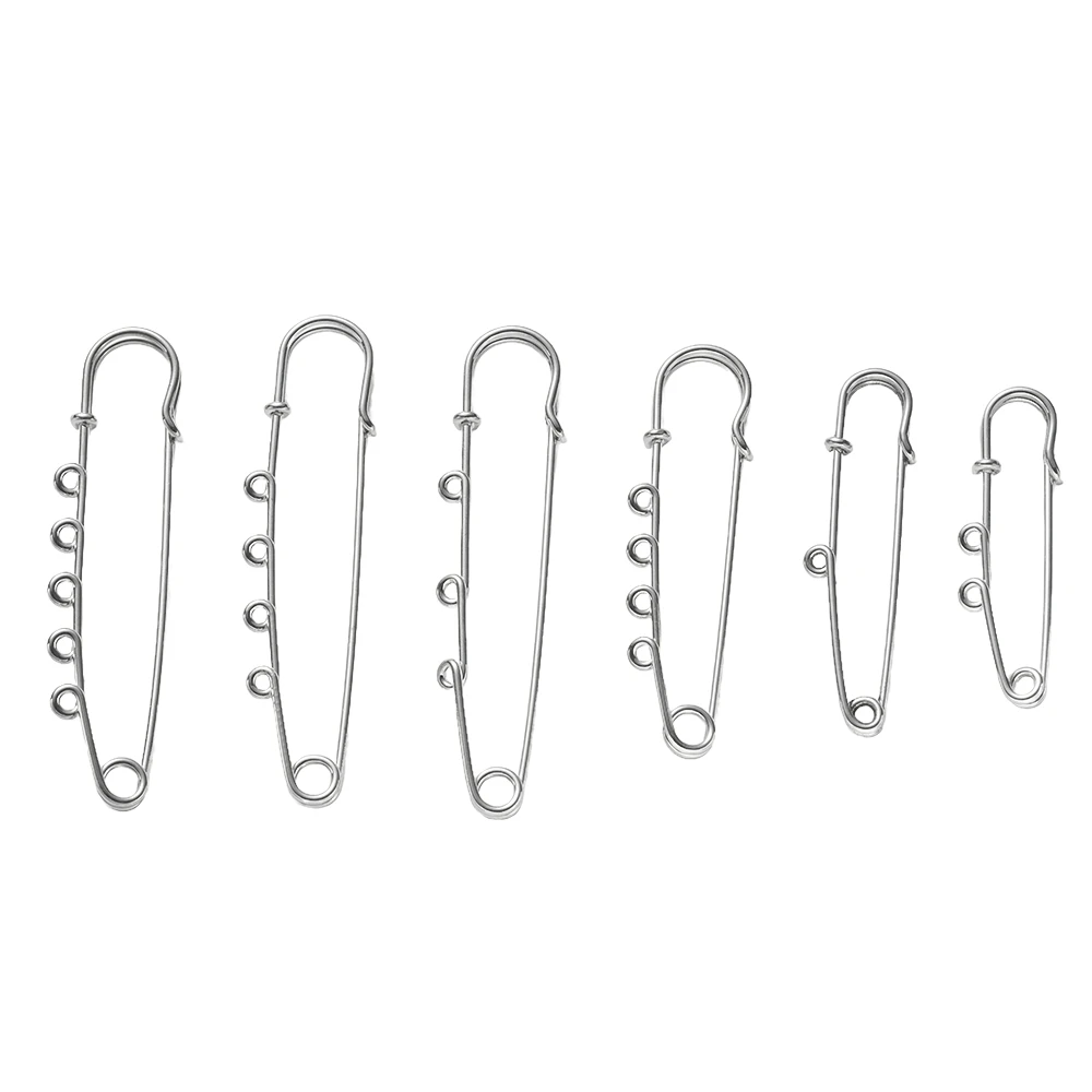 10pcs/Lot Large Needles Safety Pins Multi Holes Connectors Charms For DIY Clothes Jewelry Making Supplies Accessories Findings