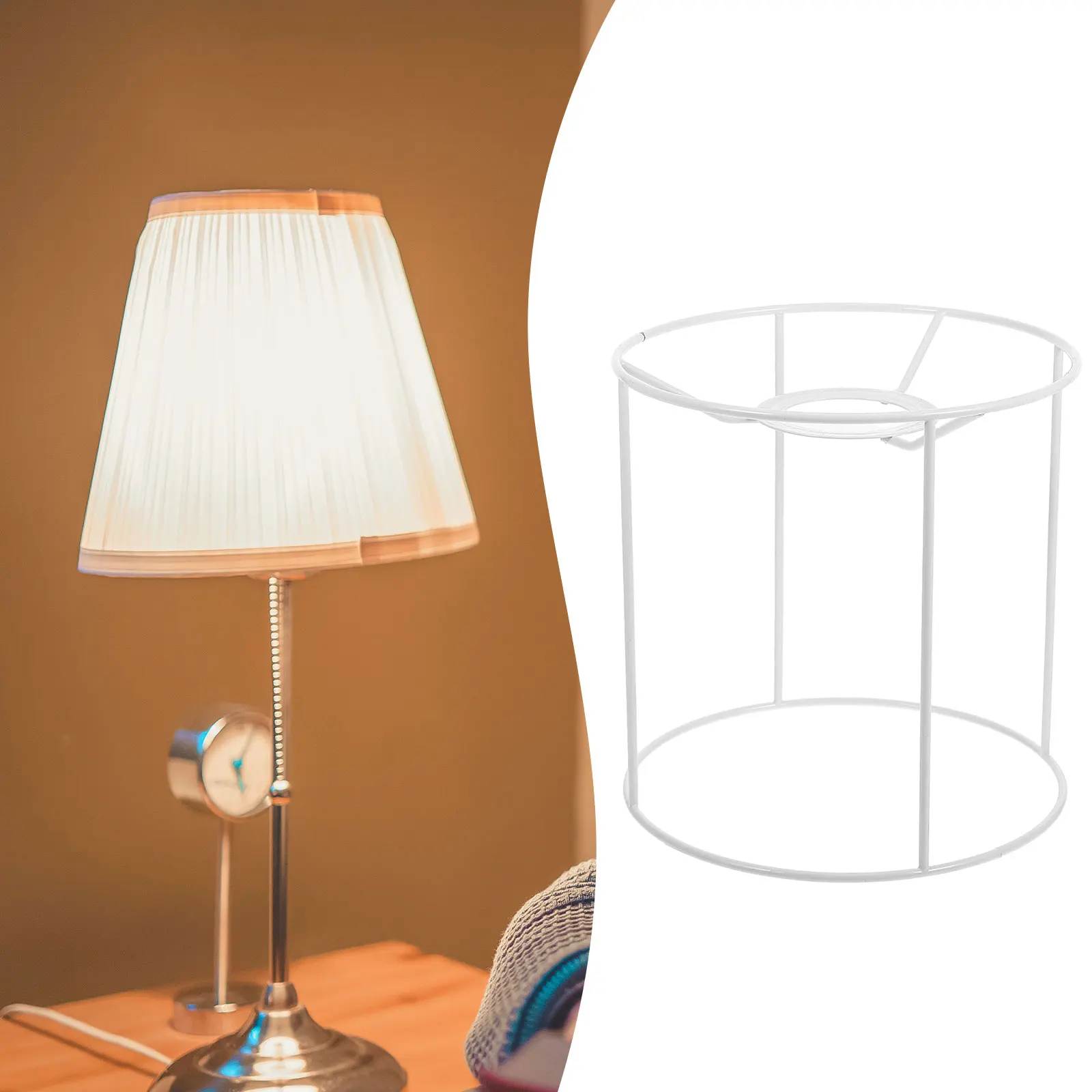 

Elegant E27 Lampshade Holder Industrial Desk Chandelier Stand Wire Frame Light Bulb Base Table Shade Ring DIY Durability