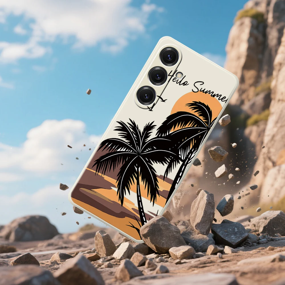 الصيف جوز الهند الظل قضية الهاتف لسامسونج غالاكسي S25 S24 S23 S22 S21 S20 الترا زائد S20FE S21FE S23FE S24 FE S10 زائد غطاء