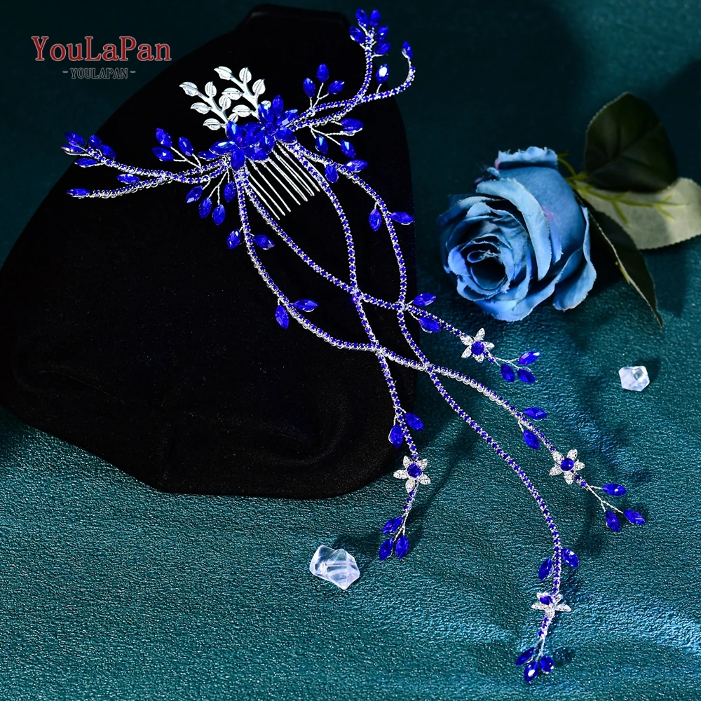 YouLaPan Rhinestone Wedding Hair Comb Alloy Leaf Bride Headband Woman Headpiece Bridal Headwear Party Hair Accessories HP873