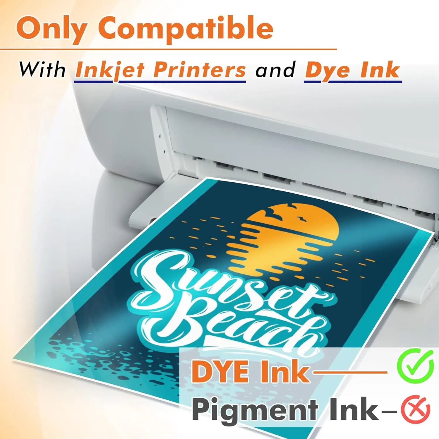 ESHANG A4 High Glossy Thin Inkjet Paper A4/8.5x11 Inches 100 Sheets Compatible with Inkjet Printer Use DYE INK 115gsm