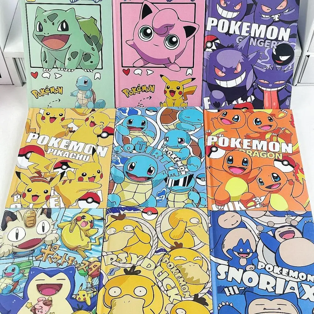 Kawaii Pokemon Anime Pikachu Charmander Bulbasaur Squirtle Cartoon Meisje A5 Hard Cover Full Color Geschilderd Binnen Notebook