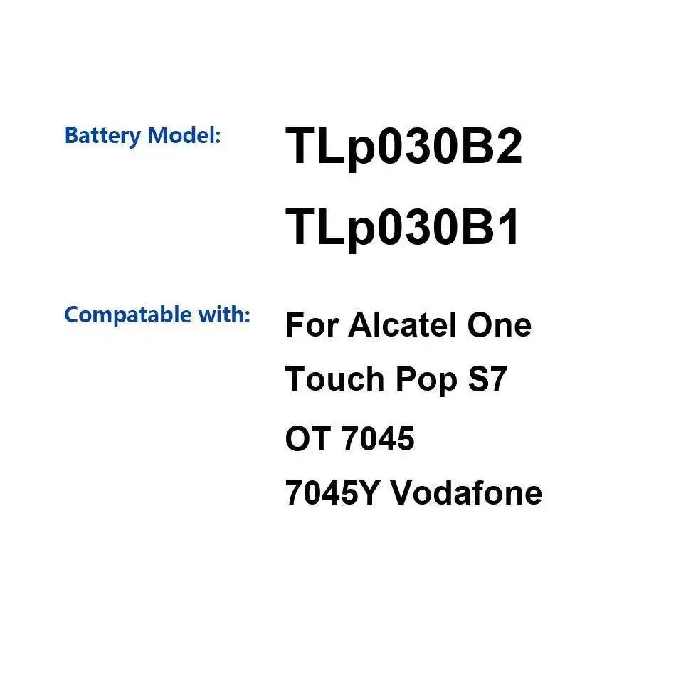 

Стабильный аккумулятор Tlp030b2 Tlp030b1 для Alcatel One Touch Pop S7 OT 7045 7045Y 3000 мАч мобильного телефона