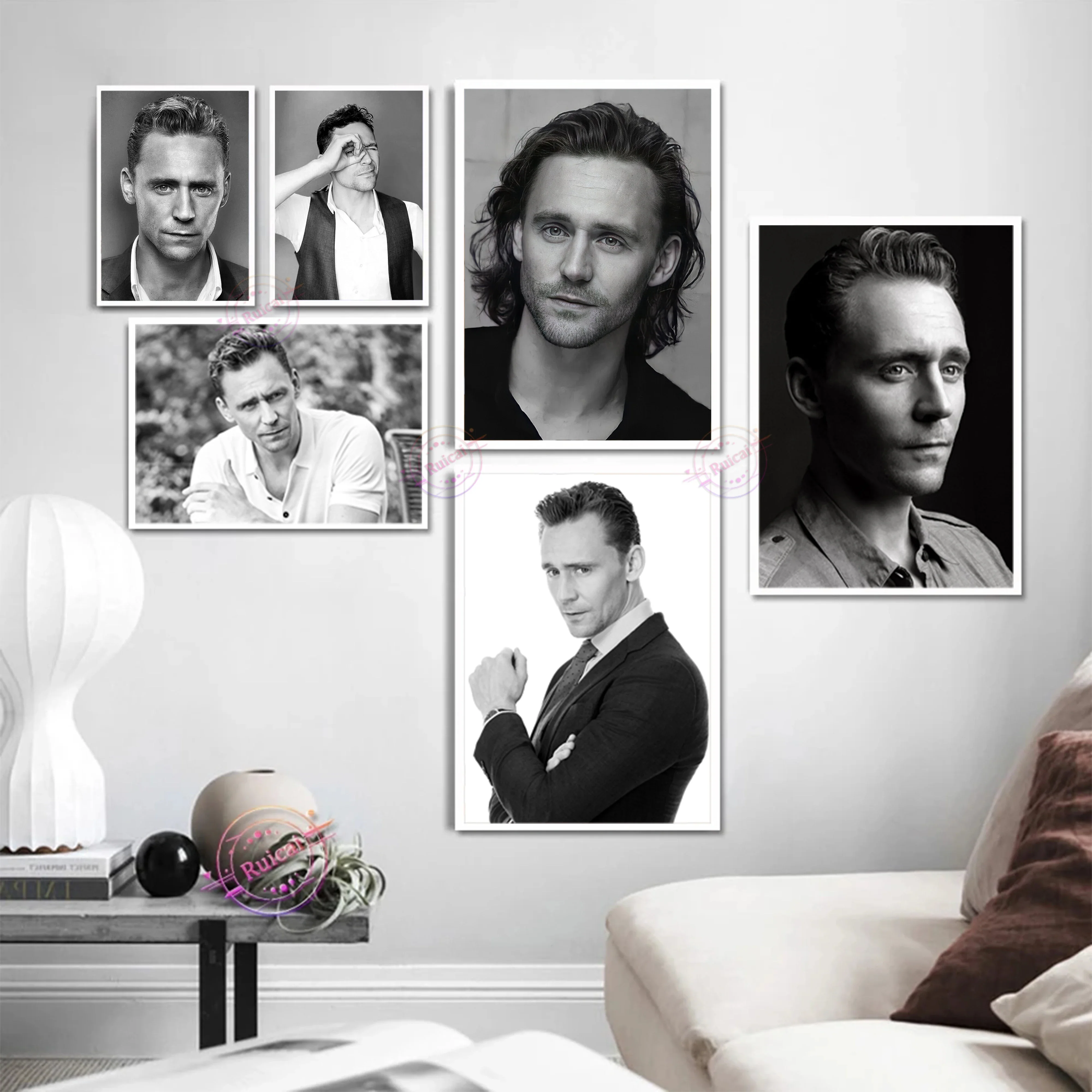 

Tom Hiddleston Poster Movie Star Black And White Canvas Pinting Wall Art Stickers Picture For Living Room Home Decor Gift