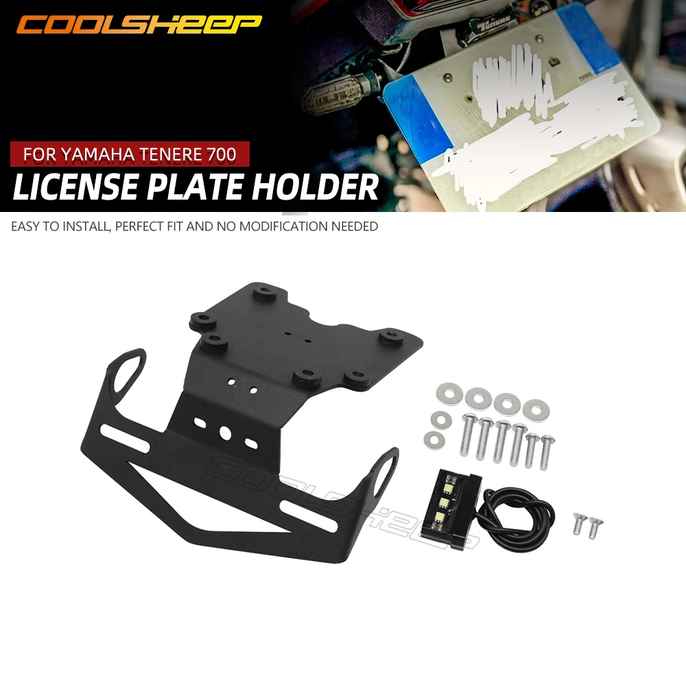 

For Yamaha Tenere 700 Rear License Plate Holder Motorcycle Accessories Registration Number Bracket Tail Tidy Fender Eliminator