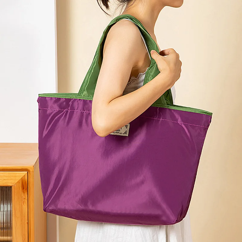 Large Supermarket Shopping Bag Drawstring Vegetable Fruit Bag Environmental Protection Fashion Shoulder Bag Handbag Grocery Bag