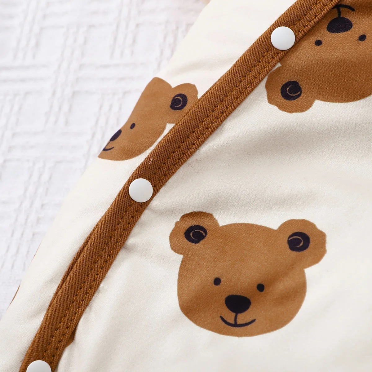 Summer Newborn Infant Baby Boys Romper Bear Print Short Sleeve Button Up Front Rompers Kids Onepiece Baby Suit