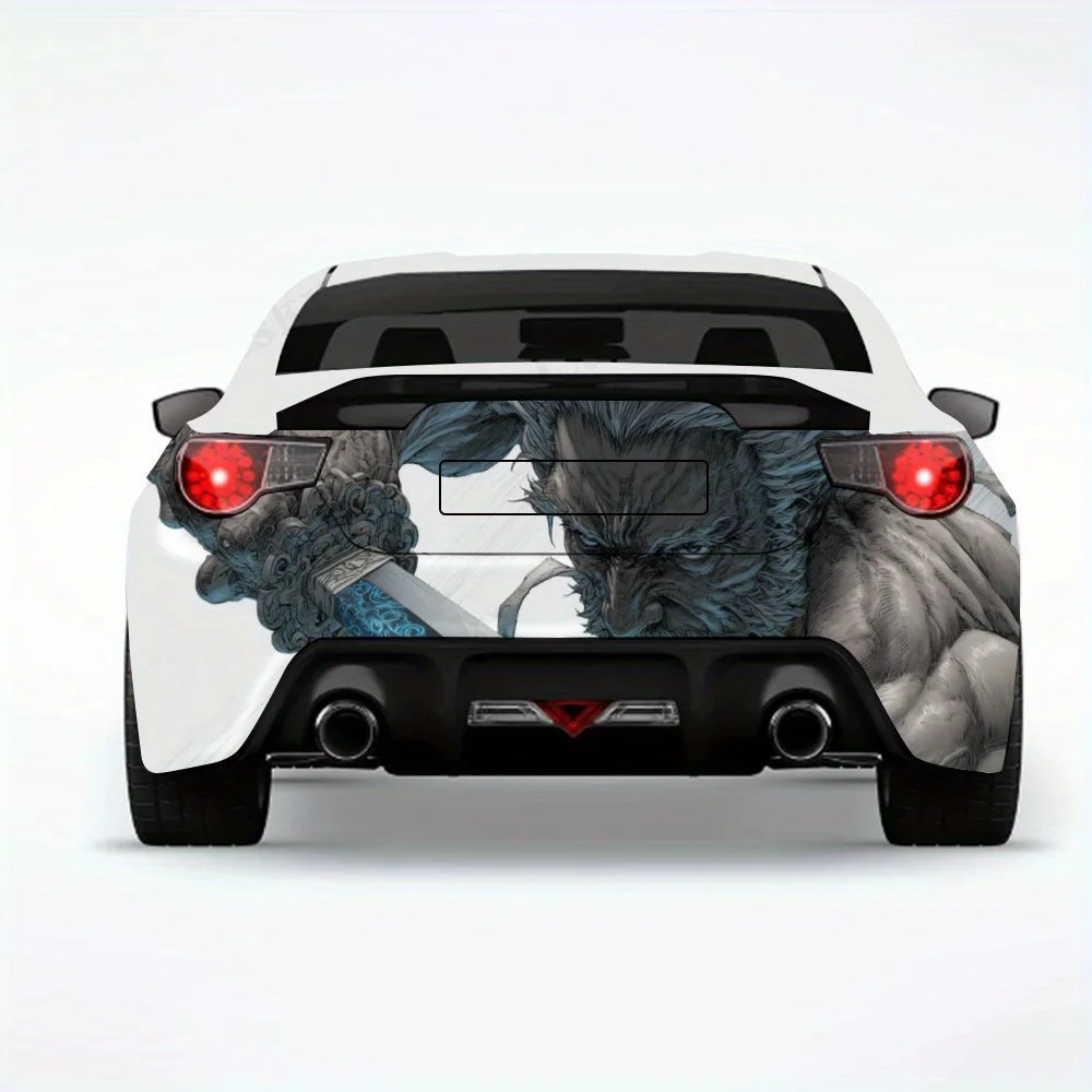 

Muscular Warrior with Enchanted Sword ,Vinyl Decal for Car Rear, Waterproof Self-Adhesive Vinyl Stickers for Vehicle Tail and B