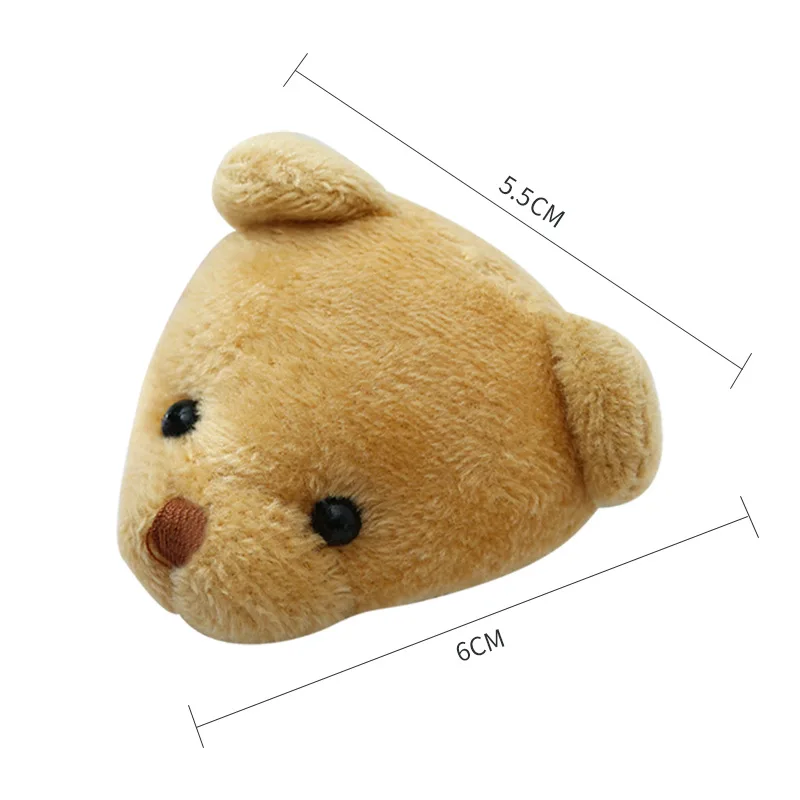 10pcs Teddy Bear Head Stuffed Toys Cute Cartoon Mini Bear Plush Dolls Animal Bear Head Doll For Girl Diy Accessories Small Gifts