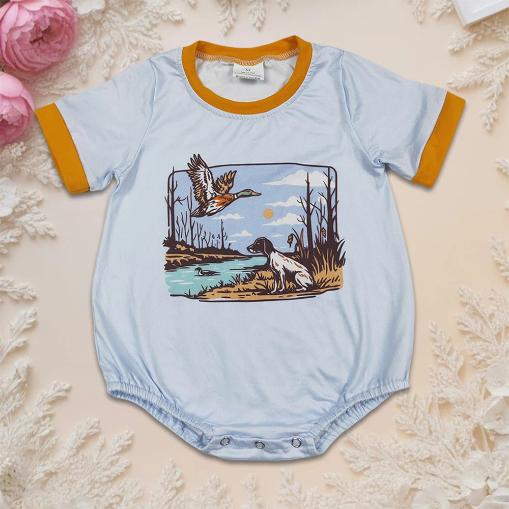 

Summer Newborn Baby Rompers Clothes Toddler Boys Short Sleeves Round Neck Duck Dog Jumpsuits Infant Casual Wear Clothes Playsuit
