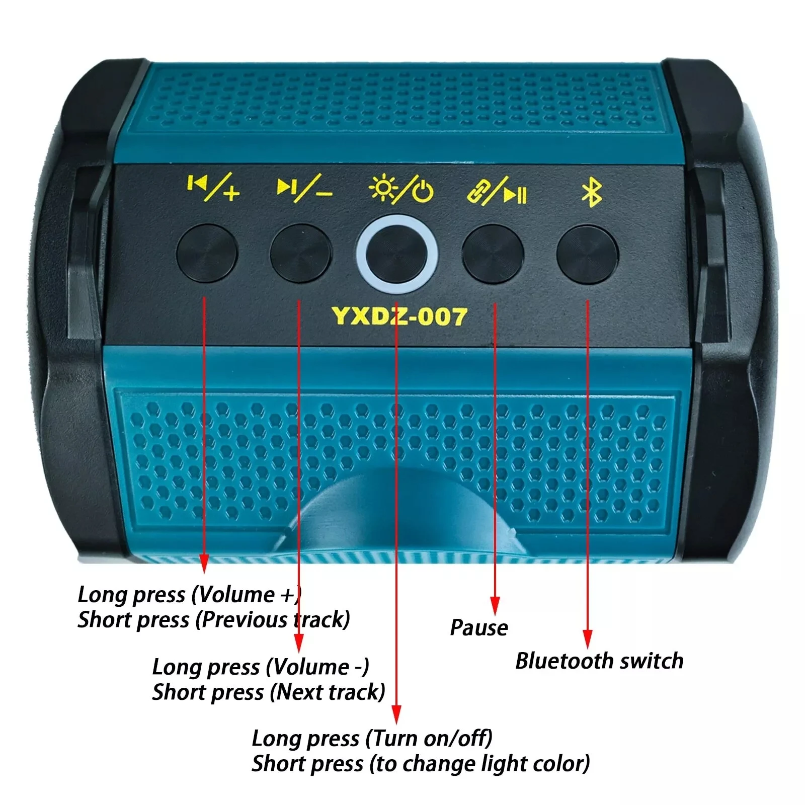 Imagem -03 - Alto-falante Bluetooth sem Fio para Makita Bateria Li-ion com Usb Porta tipo c Alto-falante Pequeno para Trabalho Casa e Festa 18v