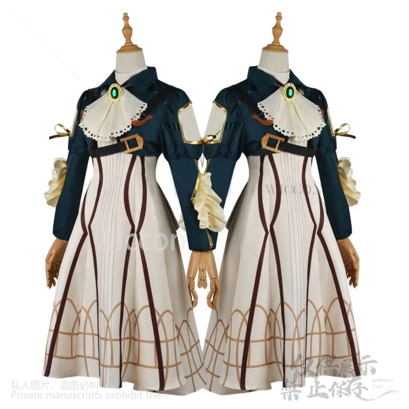 Anime Violet Garden Cosplay disfraz violeta vestido Retro Lolita Cos pelucas zapatos conjunto completo para mujer niñas Halloween Navidad personalizado