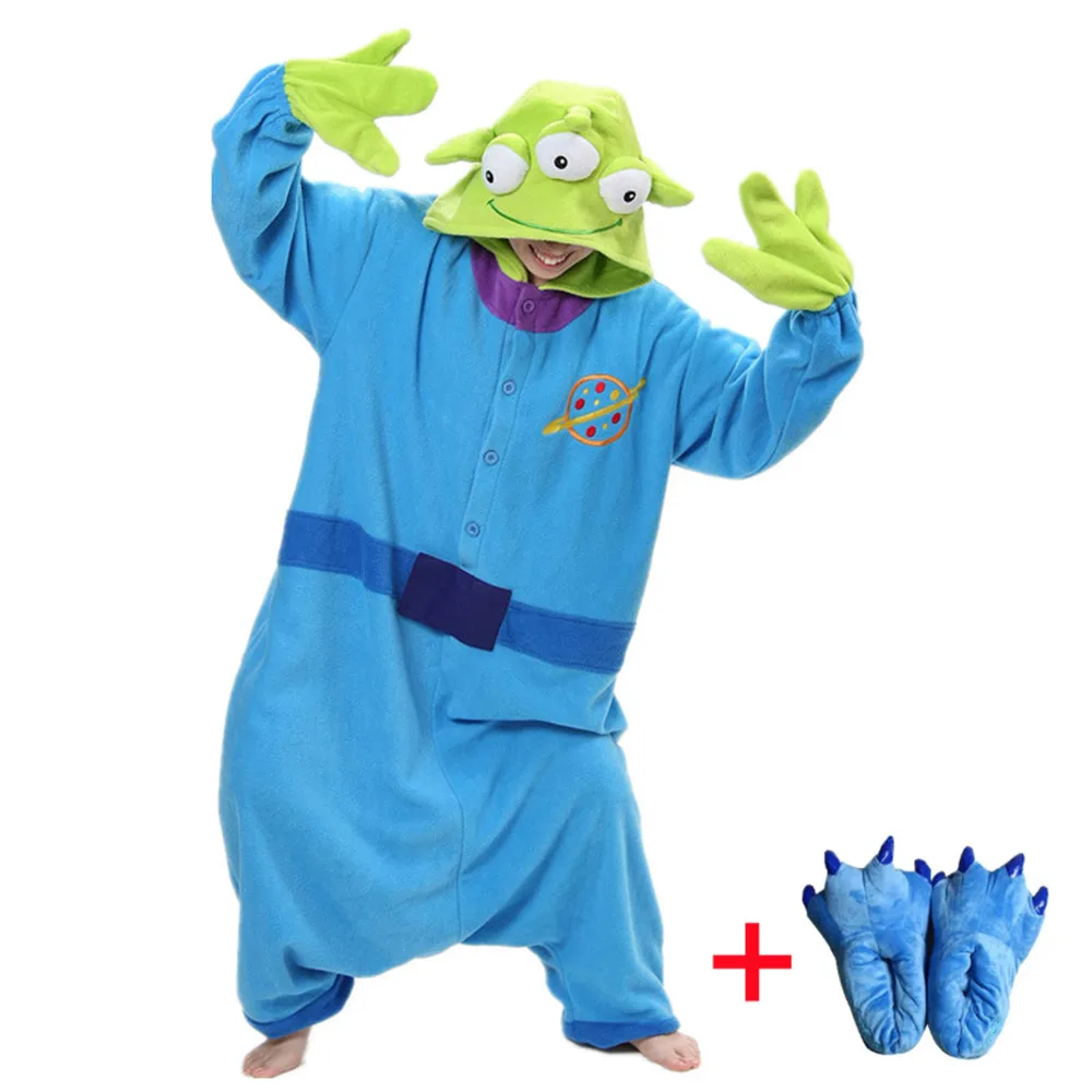 

Adult Alien Kigurumi And Slippers Women Cartoon Costume Men Animal Onesie Pajamas Halloween Carnival Party Jumpsuit