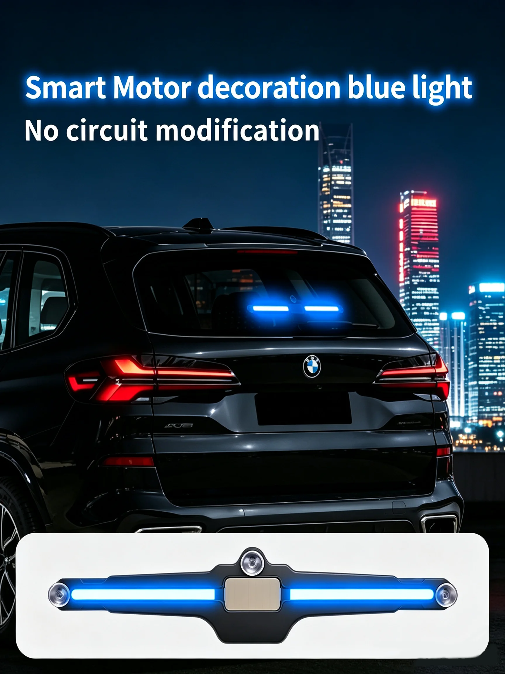 Solarbetriebene Auto-LED-Warnleuchte mit Saugnapfhalterung, ohne Verkabelung, Auto-Heckscheiben-Blitzlicht, Sicherheits-Dekorations-Ambientelampe