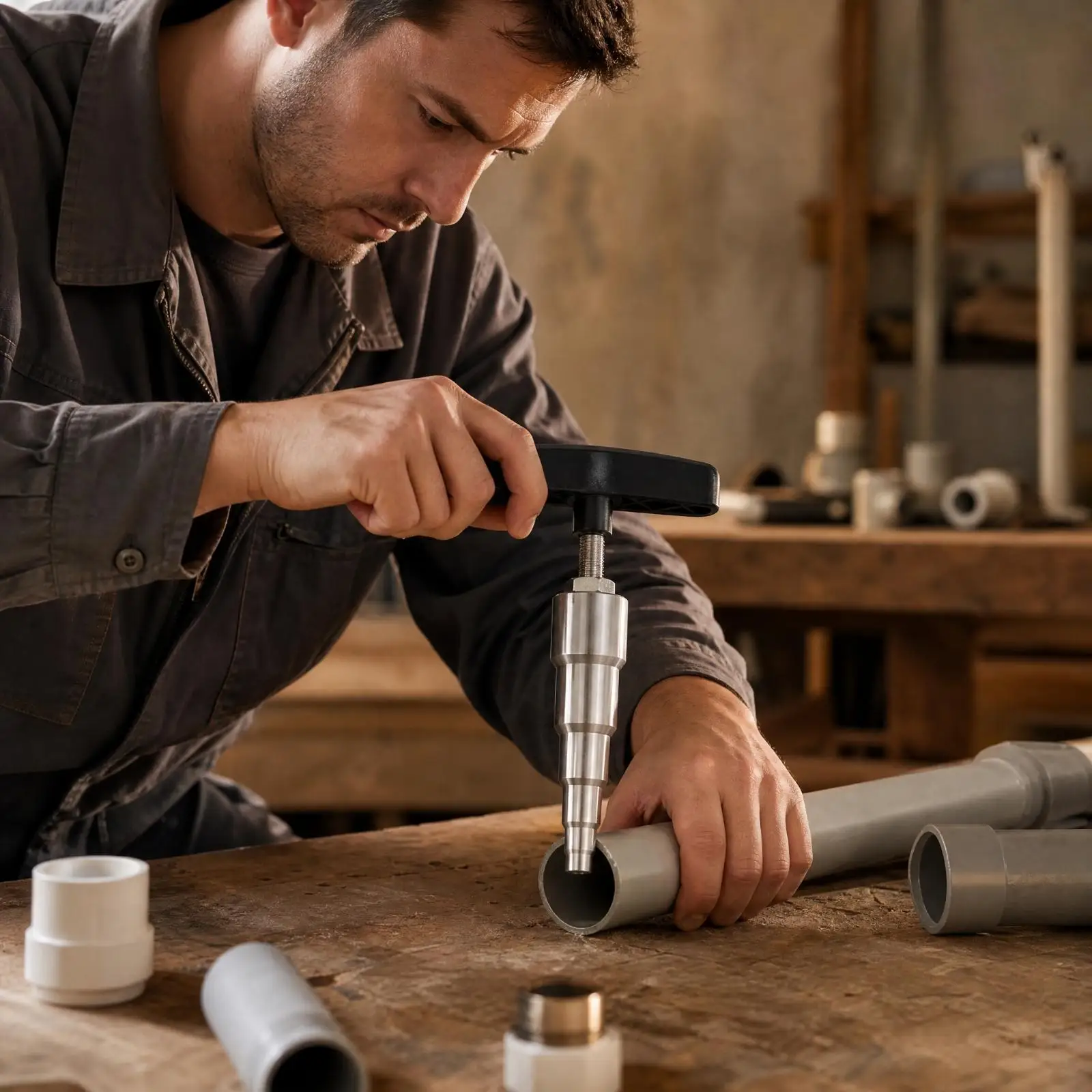 Manual Pipe Expander Screw-Driven Pipe Expander with T-Handle Heavy Duty Sturdy for Plumbers, Plumbing Repairs view 5