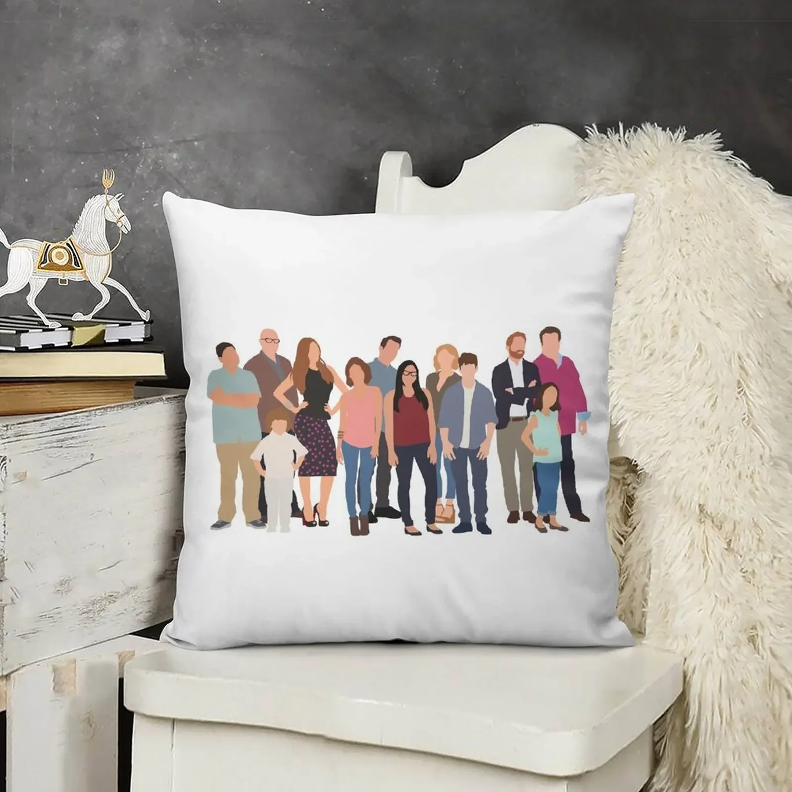 

Modern Family Cast Drawing Throw Pillow Pillow Cases Luxury Cushion Cover Anime Couch Cushions pillow