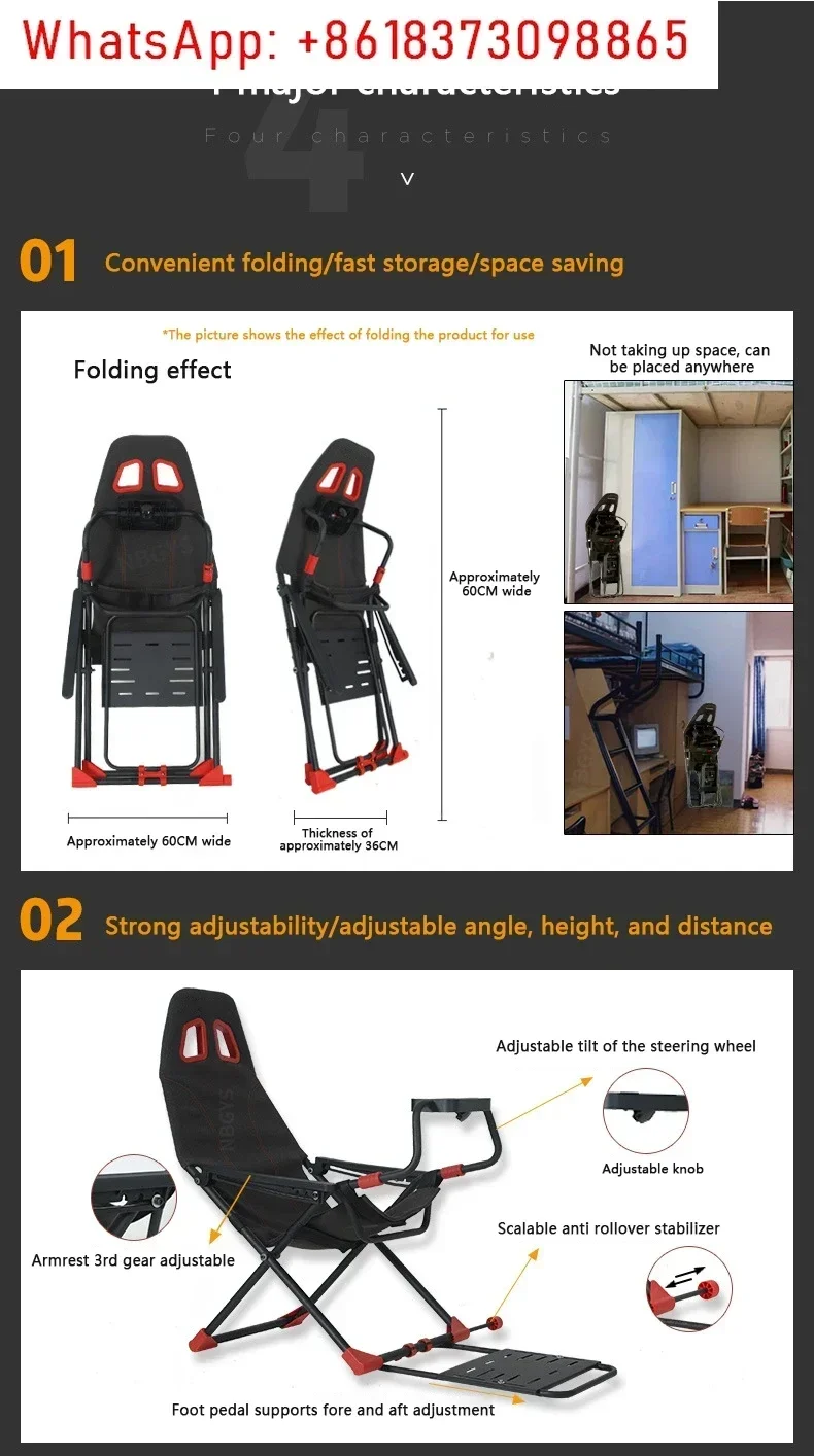 Home Game Simulator Folding Racing Simulator Halterung Sitz Lenkrad Halterung Racing Game Experience Gerät