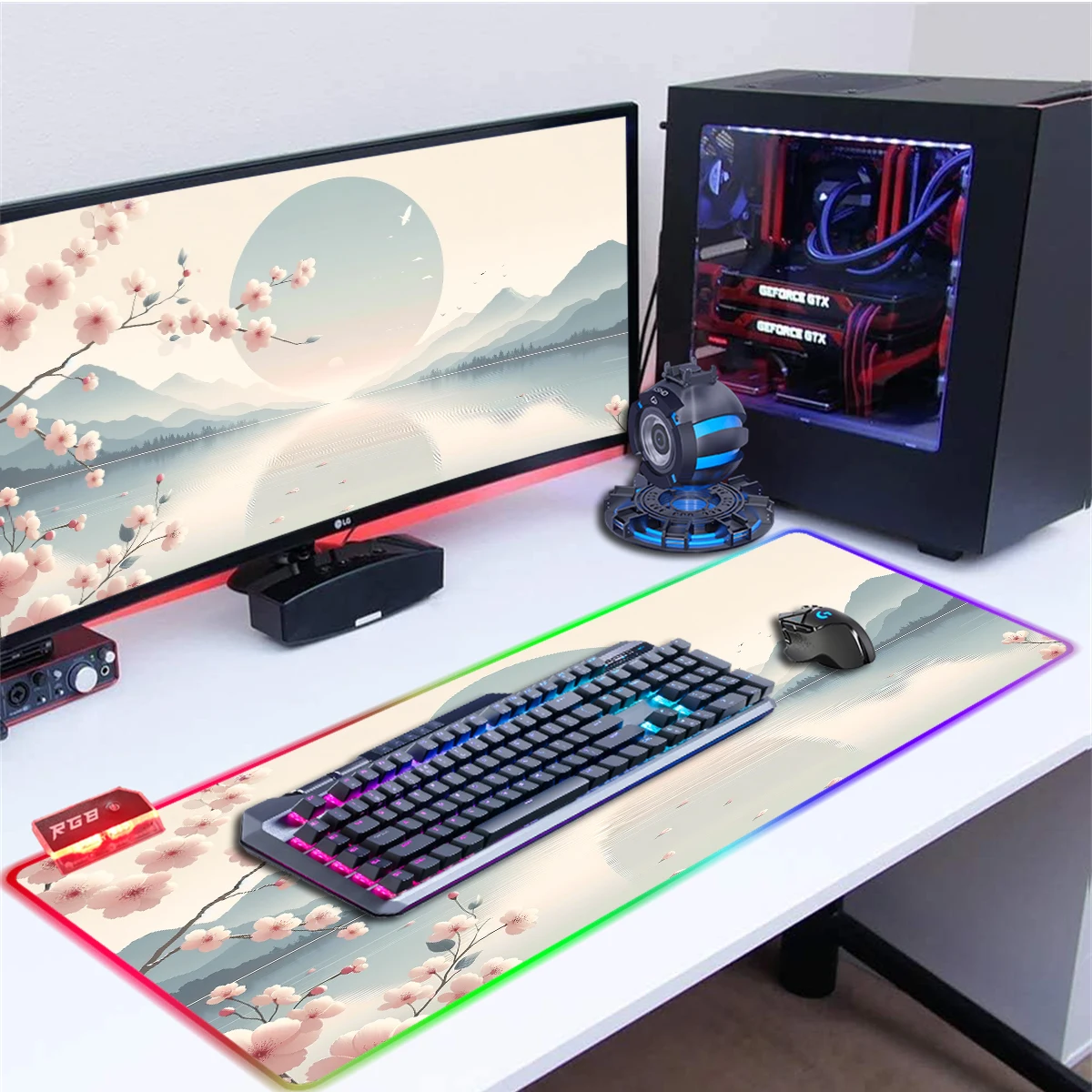 

LED Lighted Mouse Pad Large Desk Mat RGB Gaming Mousepad Non-Slip Rubber Base Laptop Pad Big Computer Keyboard Mat Home Office