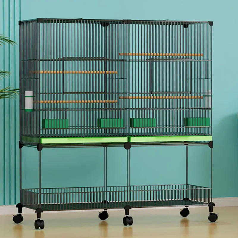 Large Metal Bird Cage With Lovebird Stand Conures Cockatiel Parakeets House Parrots Playground Activity Center Pet Supplies