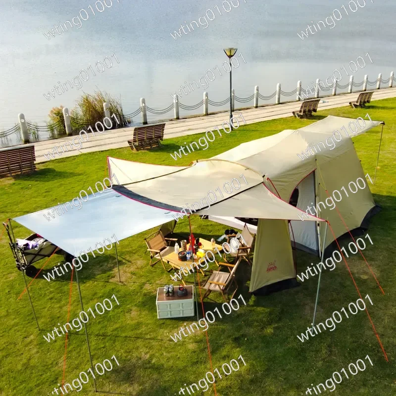 for One Room Living Room Tent Outdoor Camping Thickened Silver Glue Rainproof Quick Opening Automatic Tent Multi-person