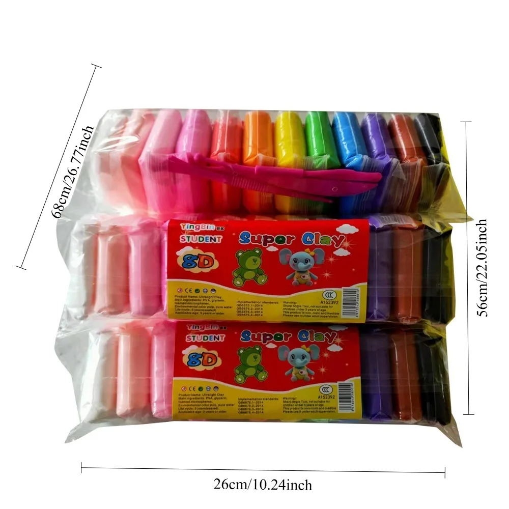 Clay Core Content 10g Mixed Pack of 12 24 or 36 Colors Space Clay Colored Clay Play Dough for Kids Educational Snowflake Clay