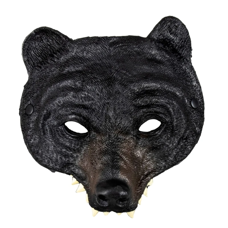 Festival Mask with Detailed Craftsmanship for Cosplay Event Animal Head Half Face Mask Bear Costume Accessory