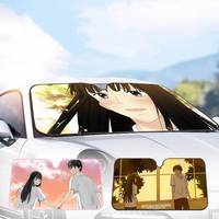 K-Kimi Ni Todoke Summer Car Sunshade Front Windshield Sunshade Sunblock Thermal Insulation Sunshade Umbrella Retractable