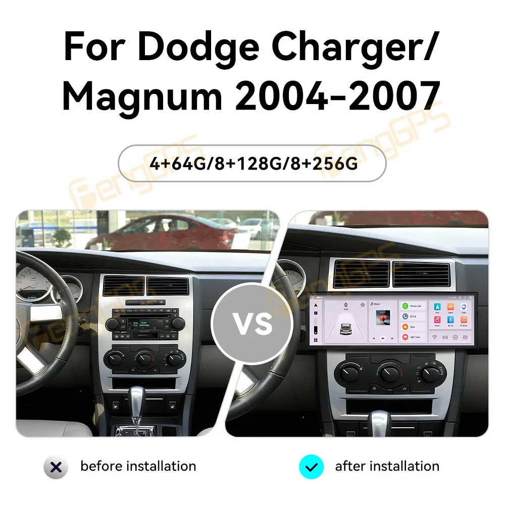 For Dodge Charger Magnum 2004-2007 Android Car Radio Multimedia Video Wireless Carplay Autoradio Stereo GPS Navigation Head Unit