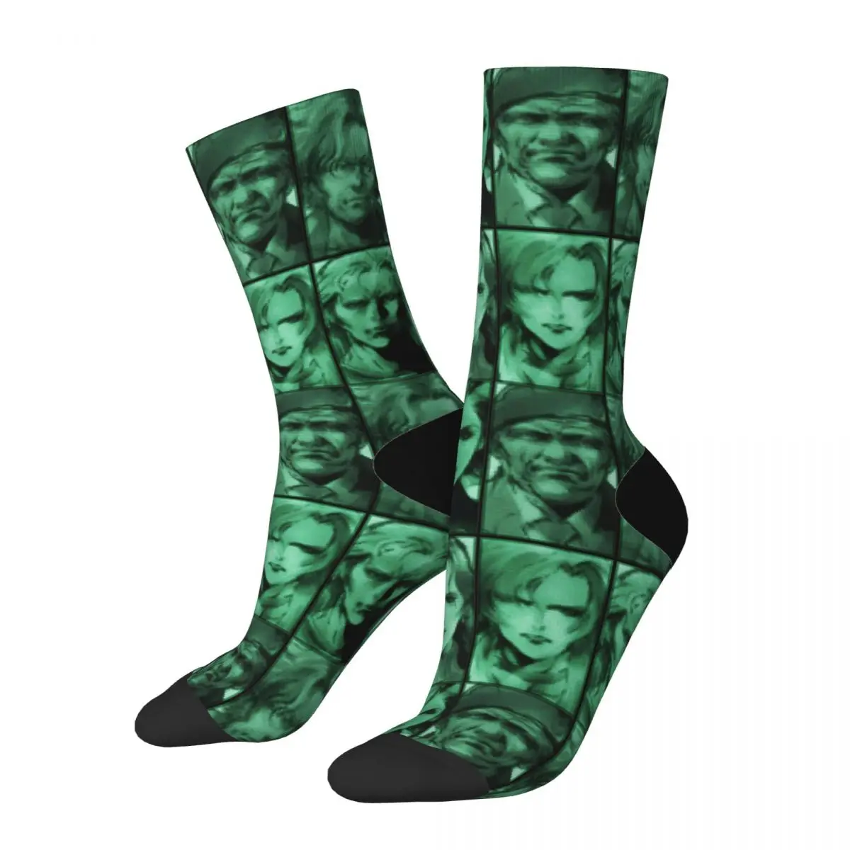 Winter Warm Fashion Men\'s Women\'s Metal Gear Solid Codec Portraits Socks Video Game Sweat Absorbing Skateboard Socks