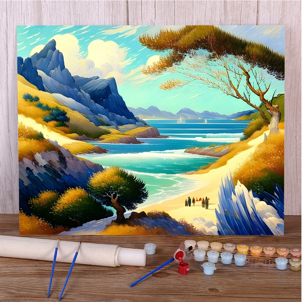 Landscape Beautiful Nature Paint By Numbers Kit Oil Paints 40*50 Boards By Numbers Wall Decoration Crafts For Adults For Drawing