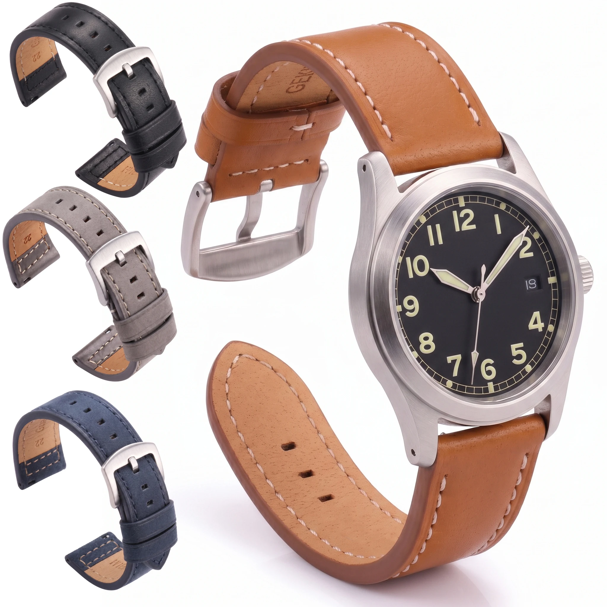 Leather Strap Quick Release - حزام ساعة من الجلد الطبيعي الفاخر