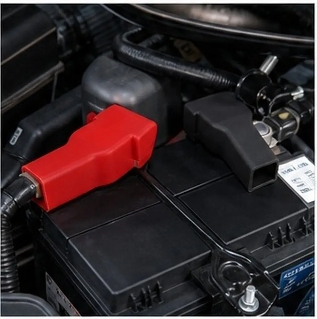 6Pcs Battery Terminal Protector Covers Rubber Insulation Caps Car Truck Motorcycle Positive Negative Pole Safety Covers Black