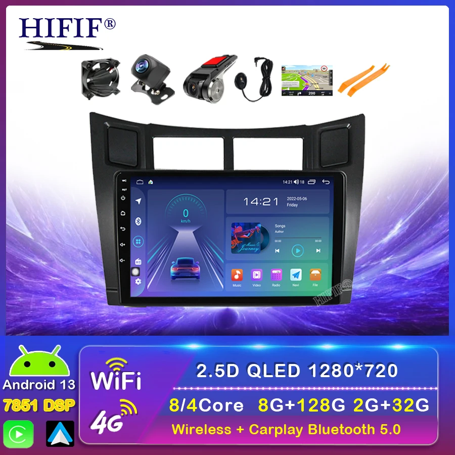 

8 core 2G+32G Android 13 For Toyota Yaris XP90 2005 - 2012 Car Radio Multimedia Video Player Navigation GPS 2 din dvd