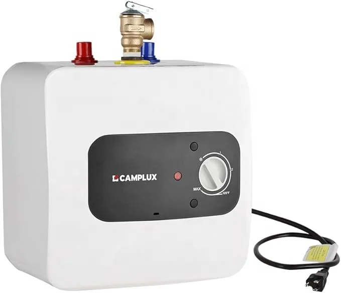 

CAMPLUX Pro ME25B Мини-электрический водонагреватель емкостью 2,5 галлона, 1,44 кВт, 120 В, с шнуровой вилкой для домашнего использования