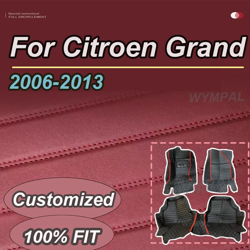 

LUXURY Car Floor Mats For Citroen Grand C4 Picasso SpaceTourer 7seat 2006~2013 leather Mat Rugs Pad Parts Car Accessories 2010