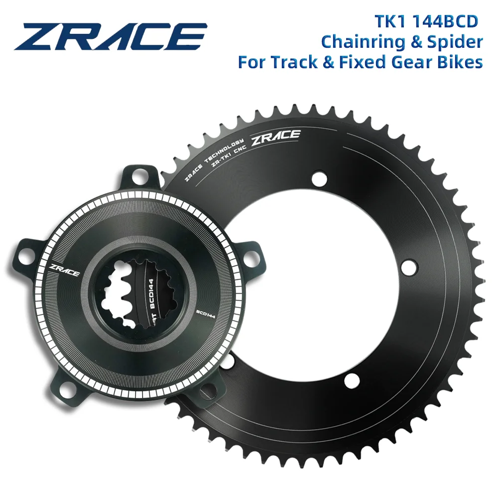 ZRACE ZR-TK1 Track Bikes / Fixed Gear Chainring and Spider BCD144, Track Chainring, Spider for Direct Mount 3-Hole Cranks view 3