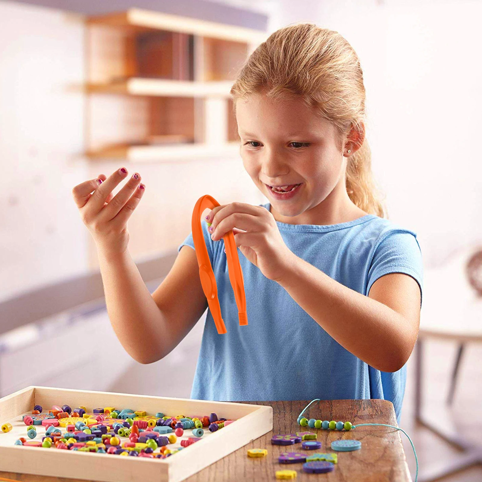 6 Stuks Kinderen Kleurrijke Pincet Fijne Motoriek Tool Voor Voorschoolse Leren Sorteren Bonen Zintuiglijke Bin Plastic Tang Craft