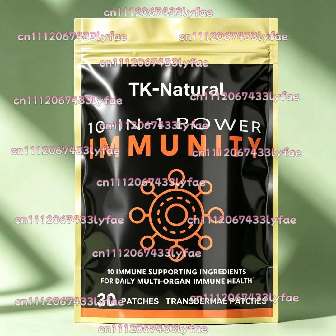 30 Patches 10 in 1 Immune Support Transdermal Patches with Echinacea, Vitamin C and Zinc, Turmeric for Adults Immunity Defense