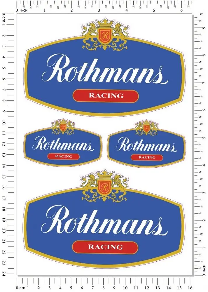 Motorcycle Stickers Rothmans Racing Car Bike Helmet Decals for Suzuki Honda Kawasaki Ducati Yamaha Vespa Accessoires Moto